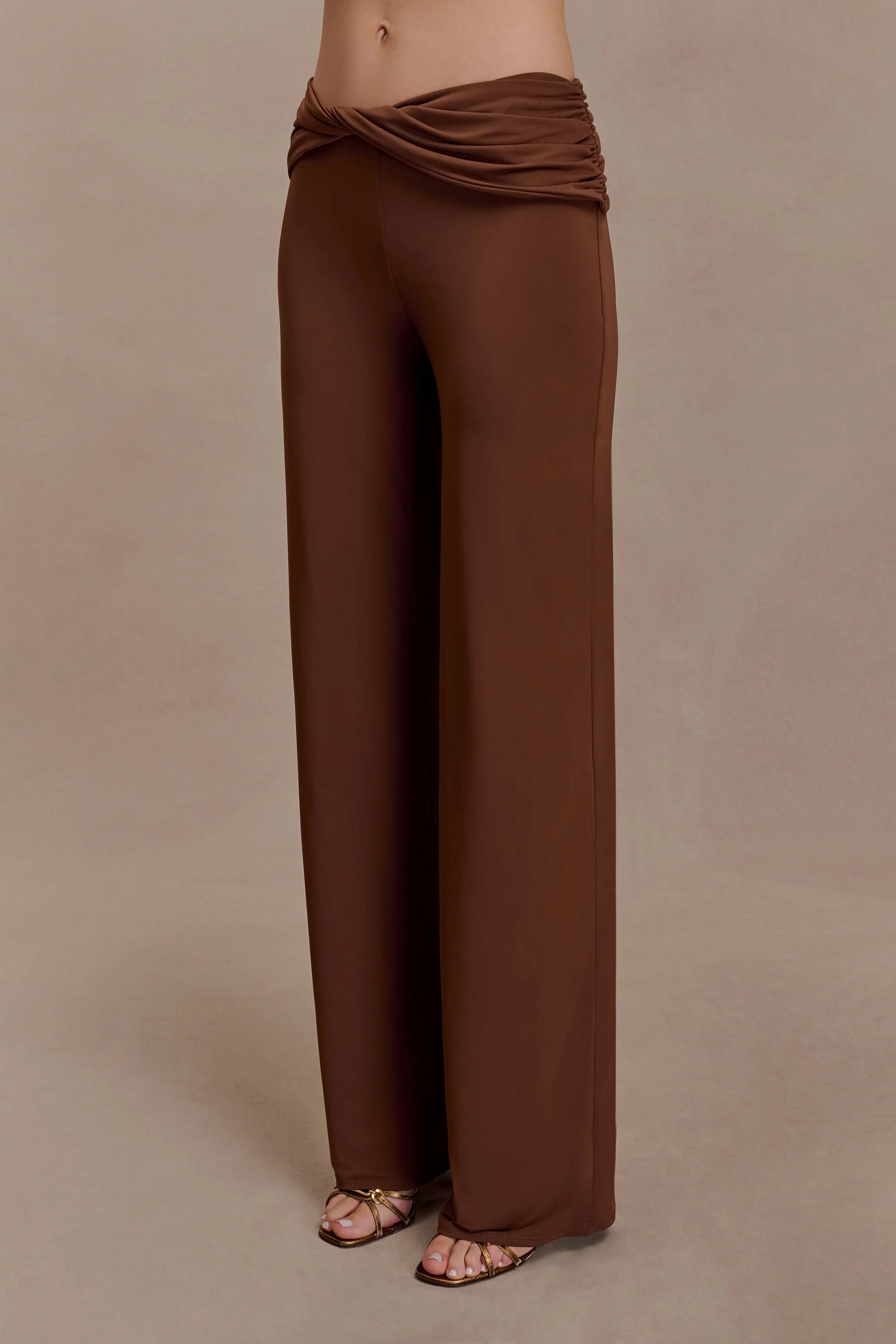 Lydia Slinky Straight Leg Pants Chocolate