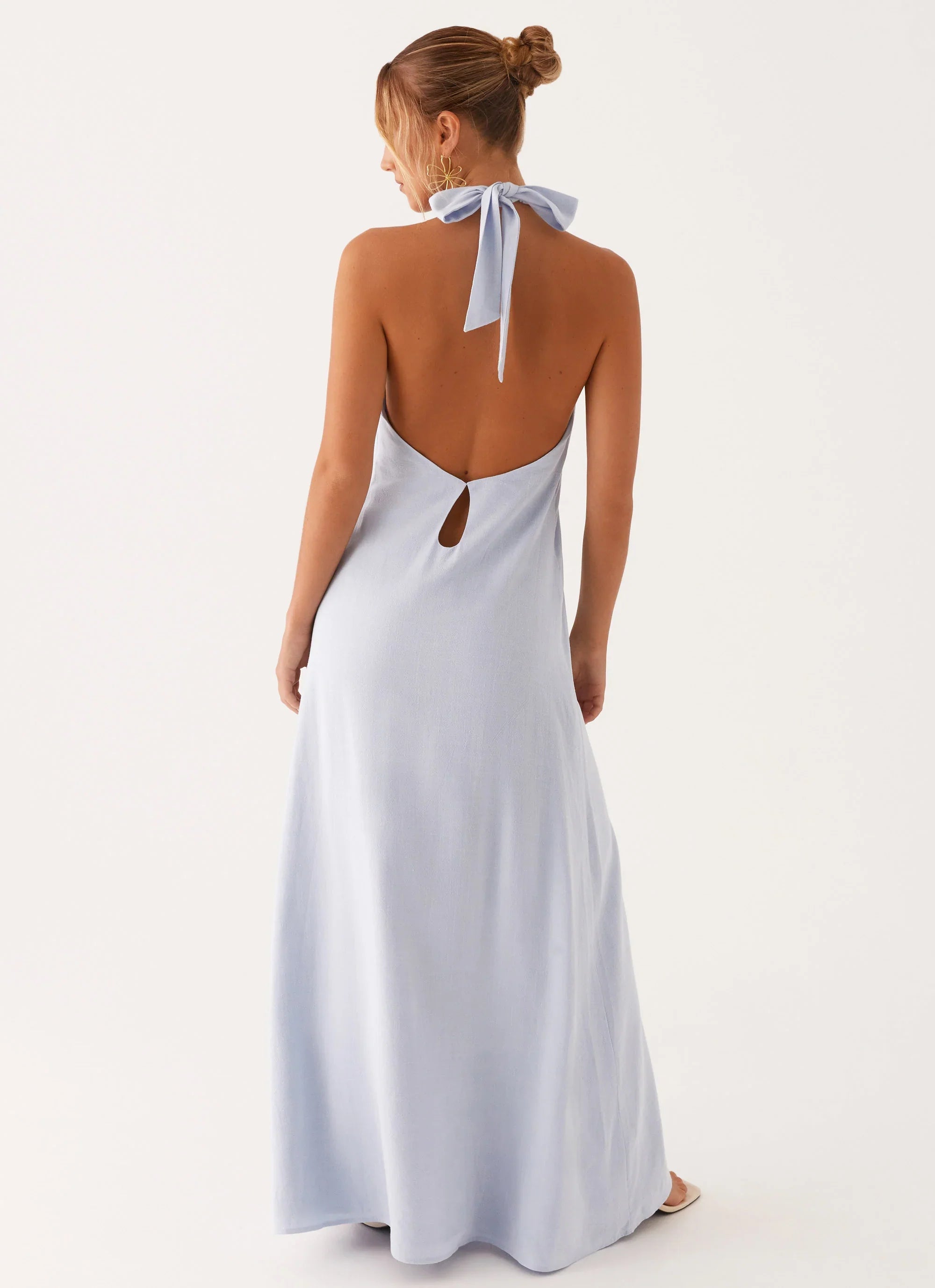 Golden Child Linen Maxi Dress Blue