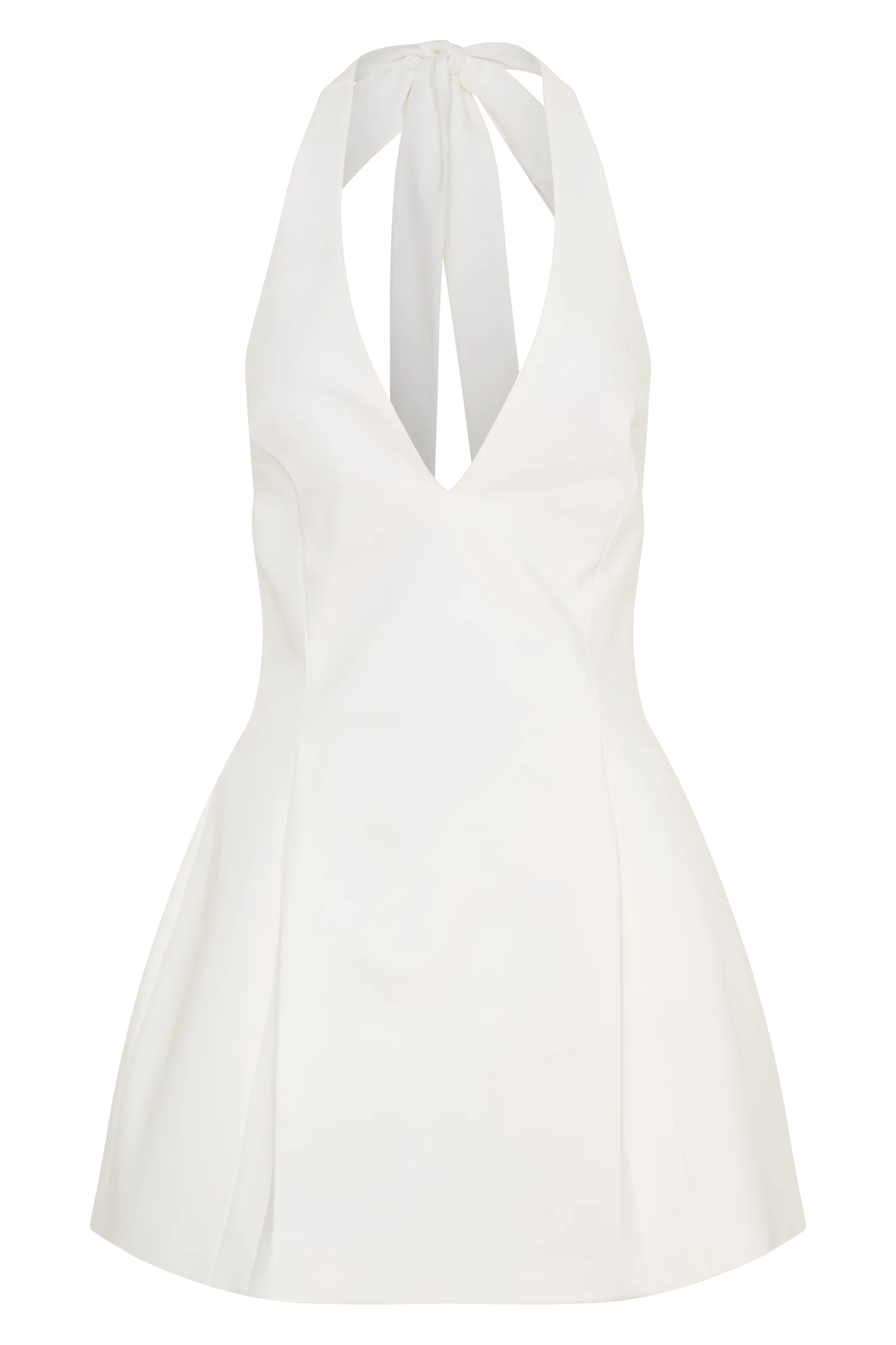 Nelly Halter Neck Cotton Mini Dress White