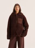 Chocolate Pocket Detail Zip Fleece Jacket