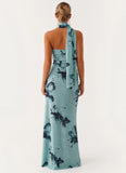 Songbird Maxi Dress Blue Black Floral