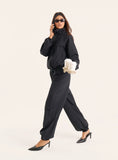 Black Balloon Leg Parachute Joggers