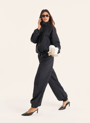 Black Balloon Leg Parachute Joggers