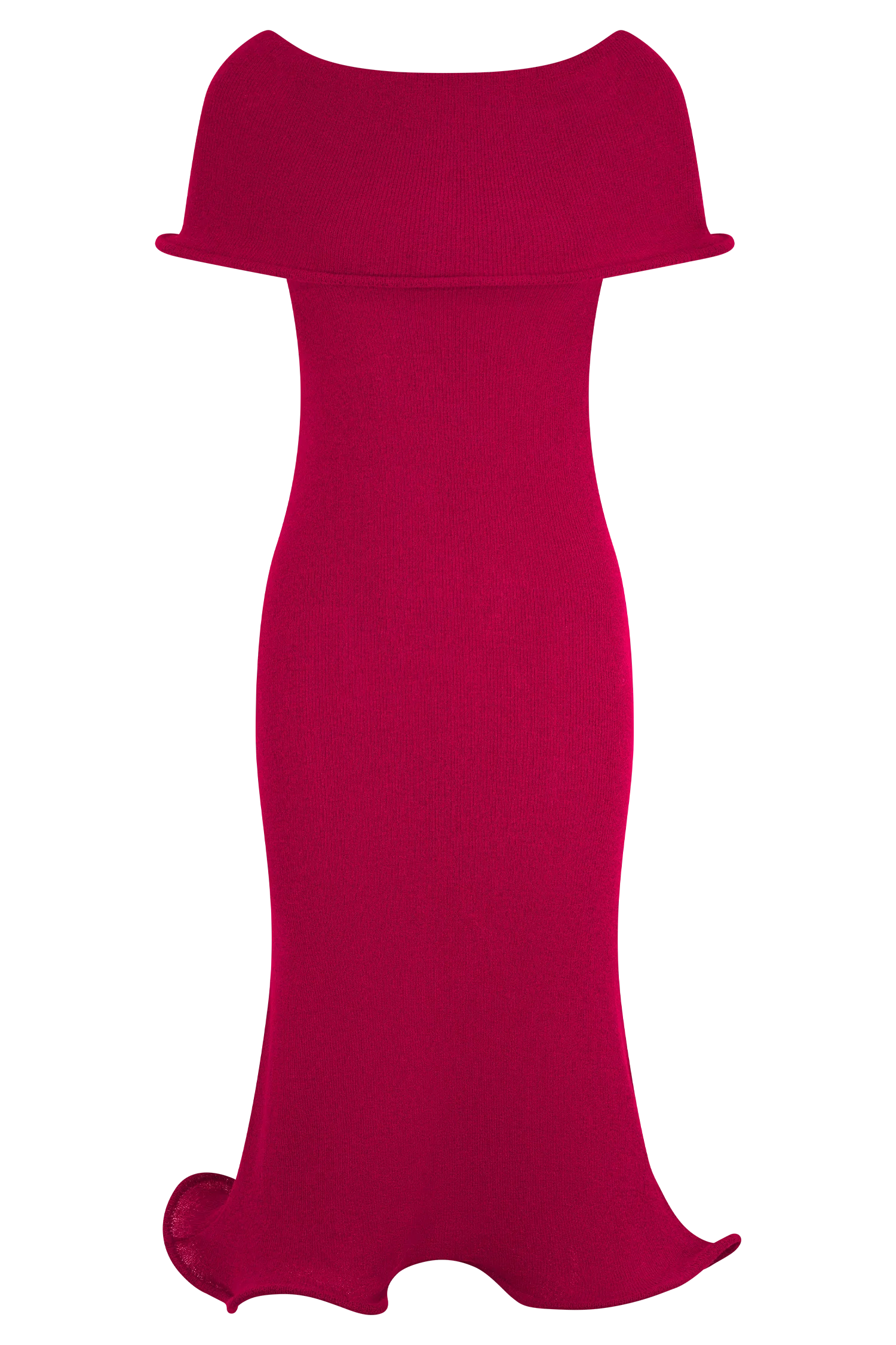 Molly Off Shoulder Knit Midi Dress Raspberry