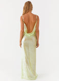 Higher Level Sequin Maxi Dress Mint