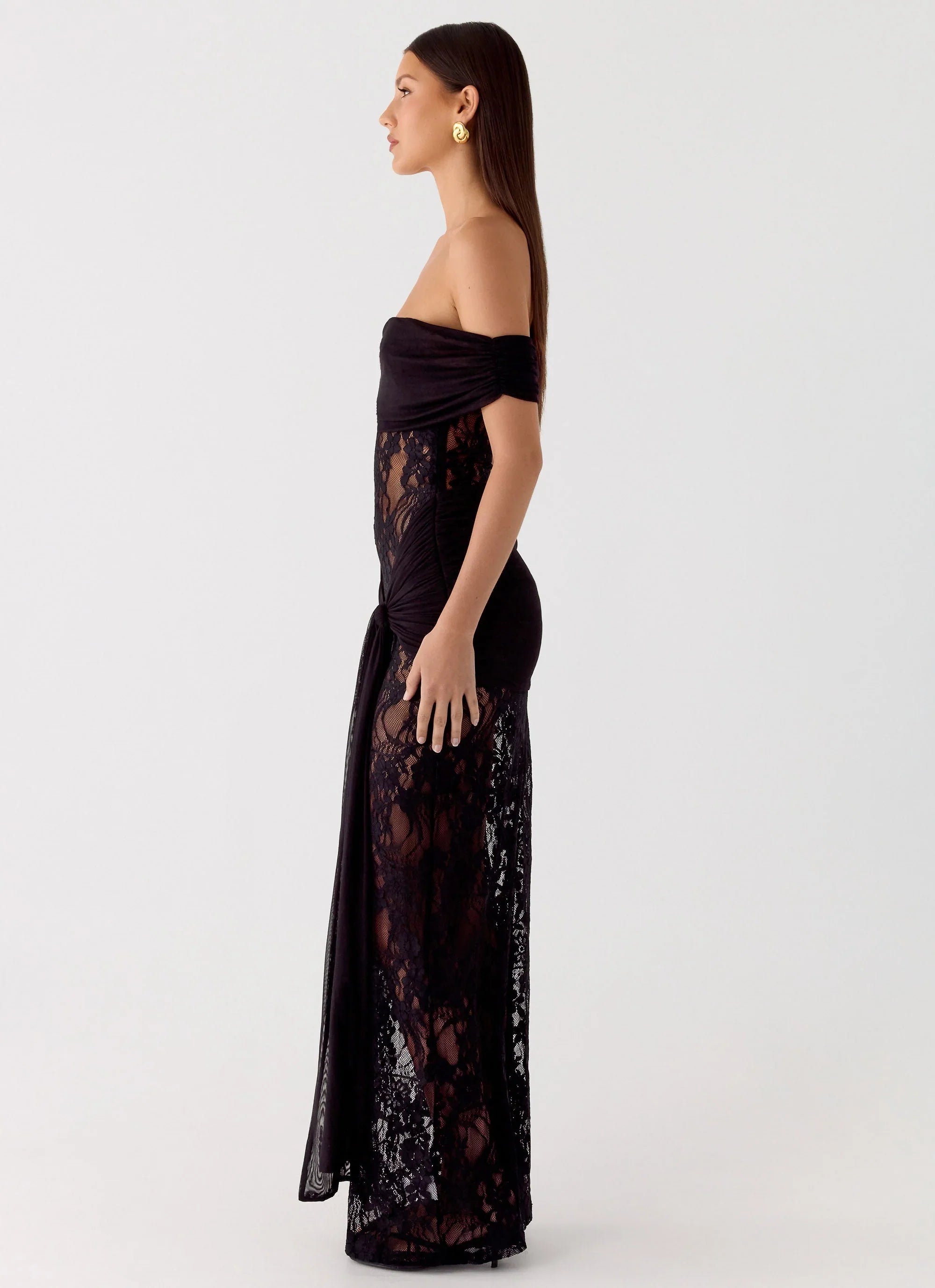 Gracie Twist Maxi Dress Black