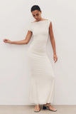 Kinsley Slinky Maxi Dress With Hardware Ivory