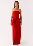 Hilton Strapless Maxi Dress Red
