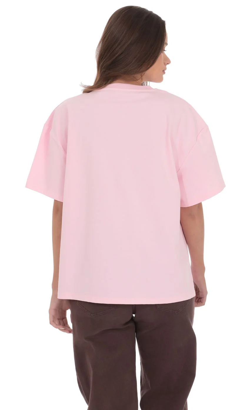 LA Graphic T Shirt in Pink