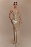 Winston Strapless Sequin Maxi Dress Taupe