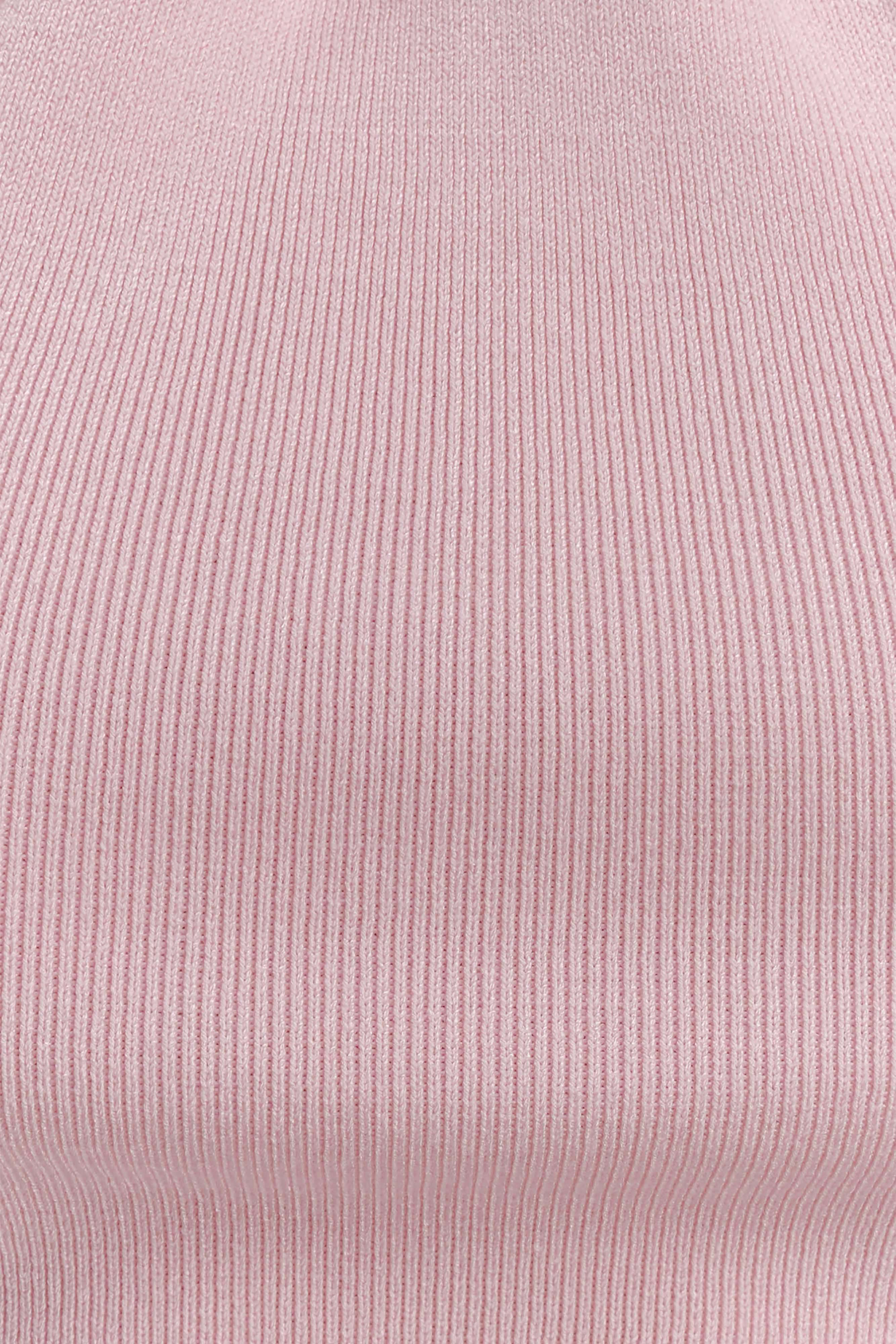 Angelika Twist Front Knit Top Baby Pink