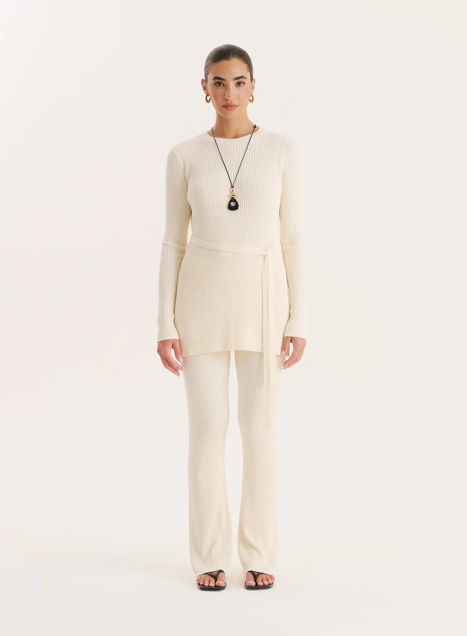 Cream Knitted Trouser
