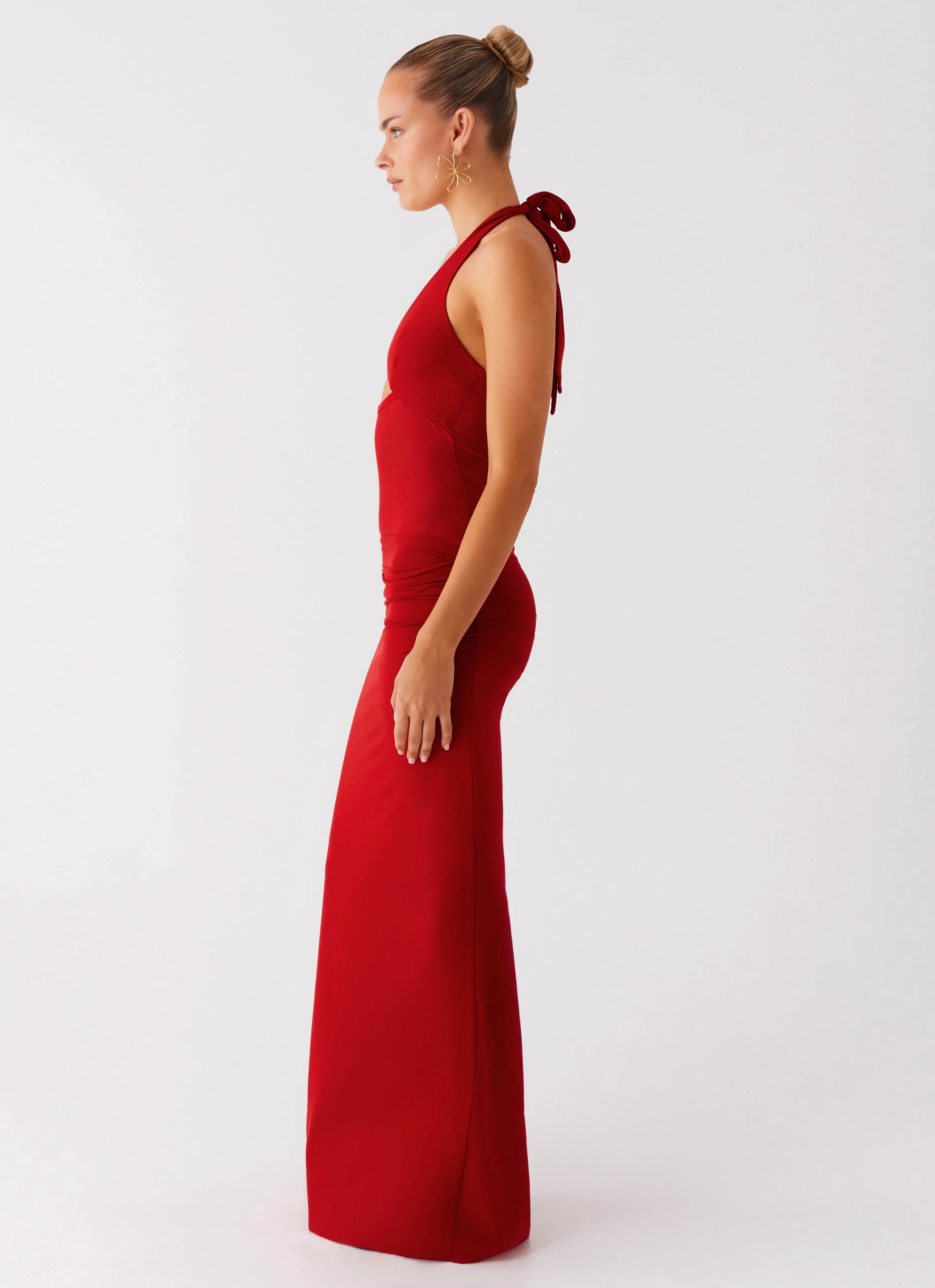 Billen Halter Maxi Dress Red