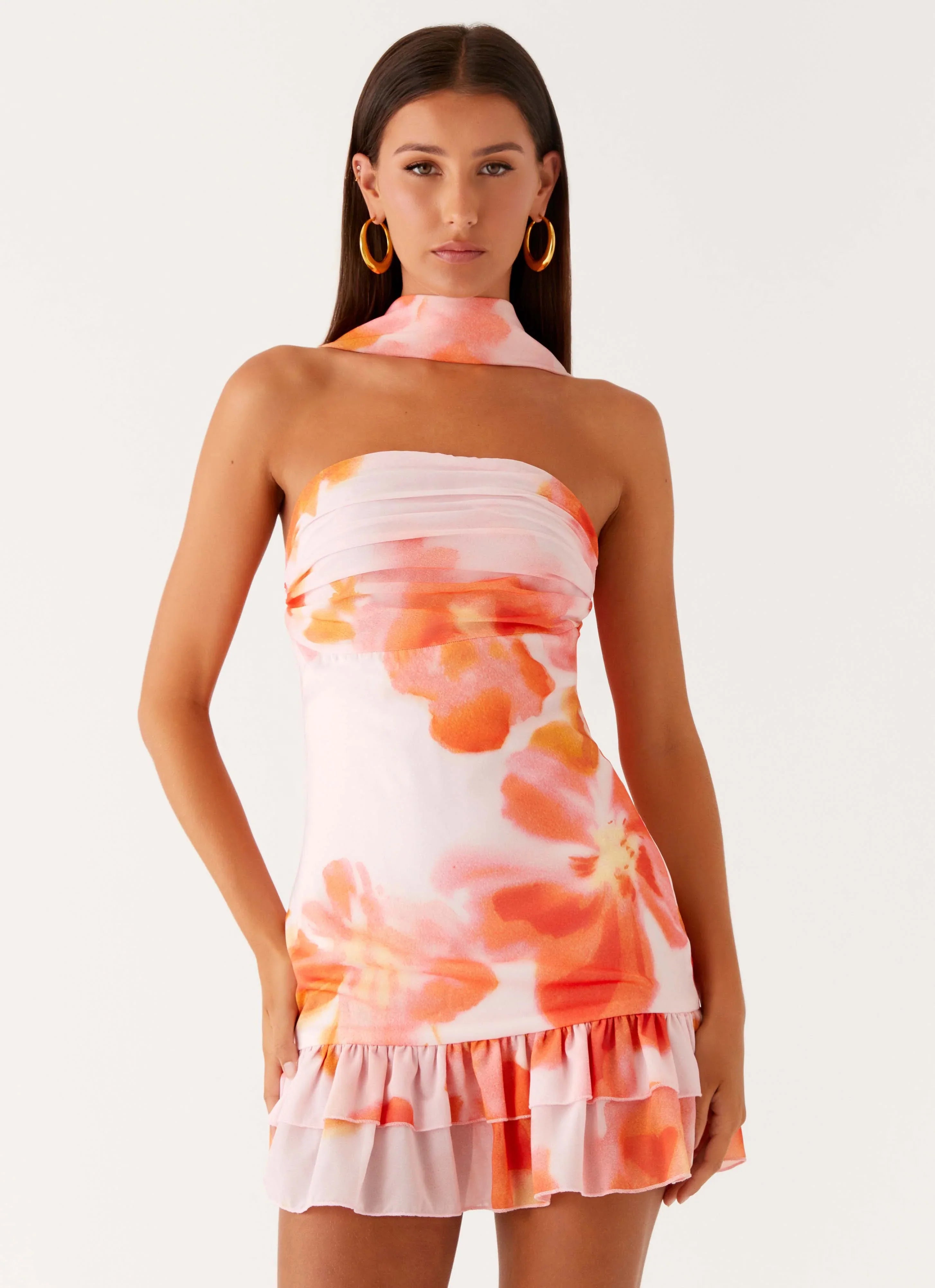 Manon Scarf Mini Dress Blushing Blossom