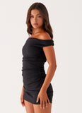 Morgan Off Shoulder Mini Dress Black