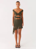 Ivy Whisper Mini Dress Khaki