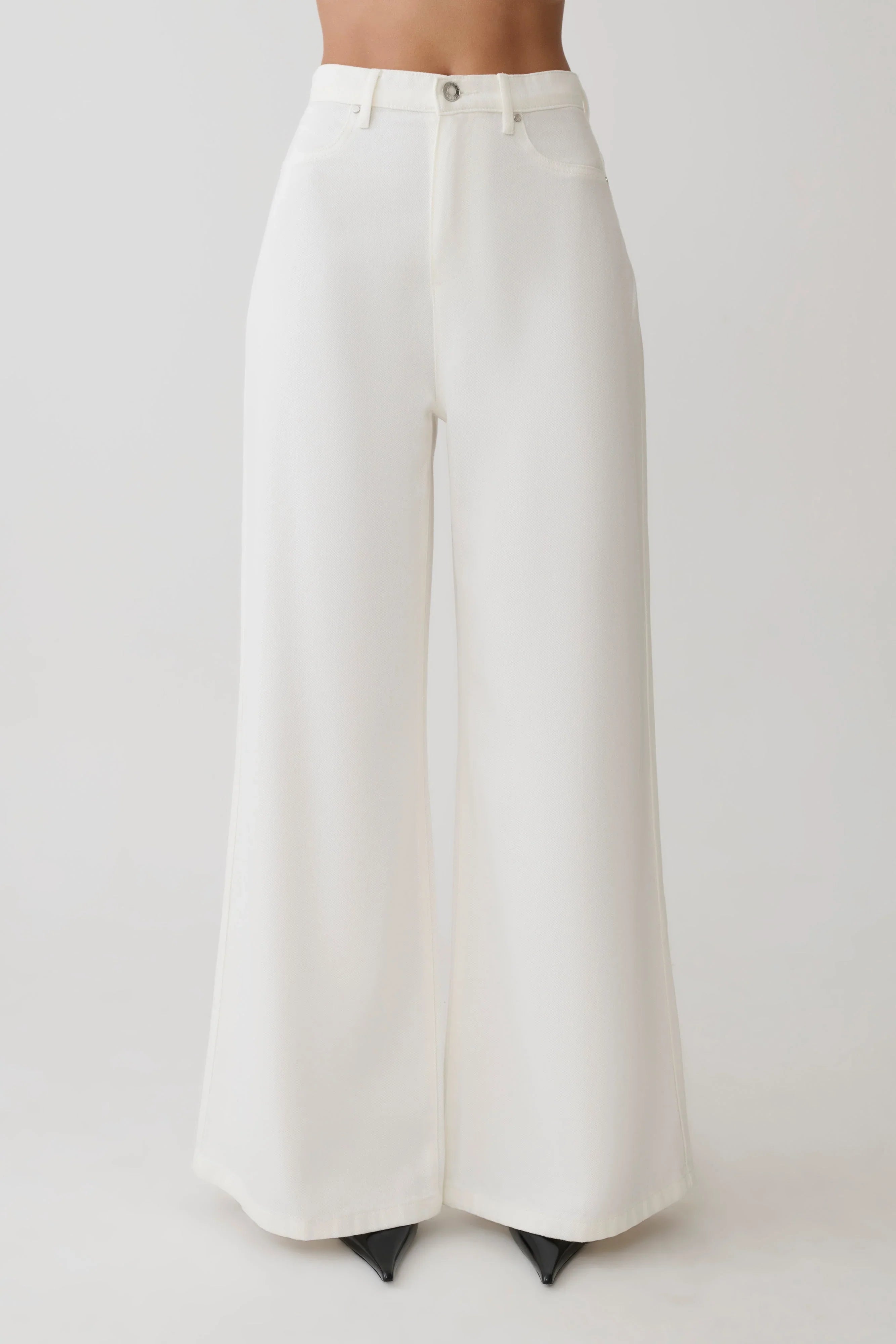 Shae Wide Leg Denim Jeans White