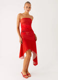 Think About It Midi Dress Fire Red