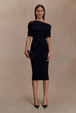 Zandie Cashmere Blend Knit Midi Dress Black