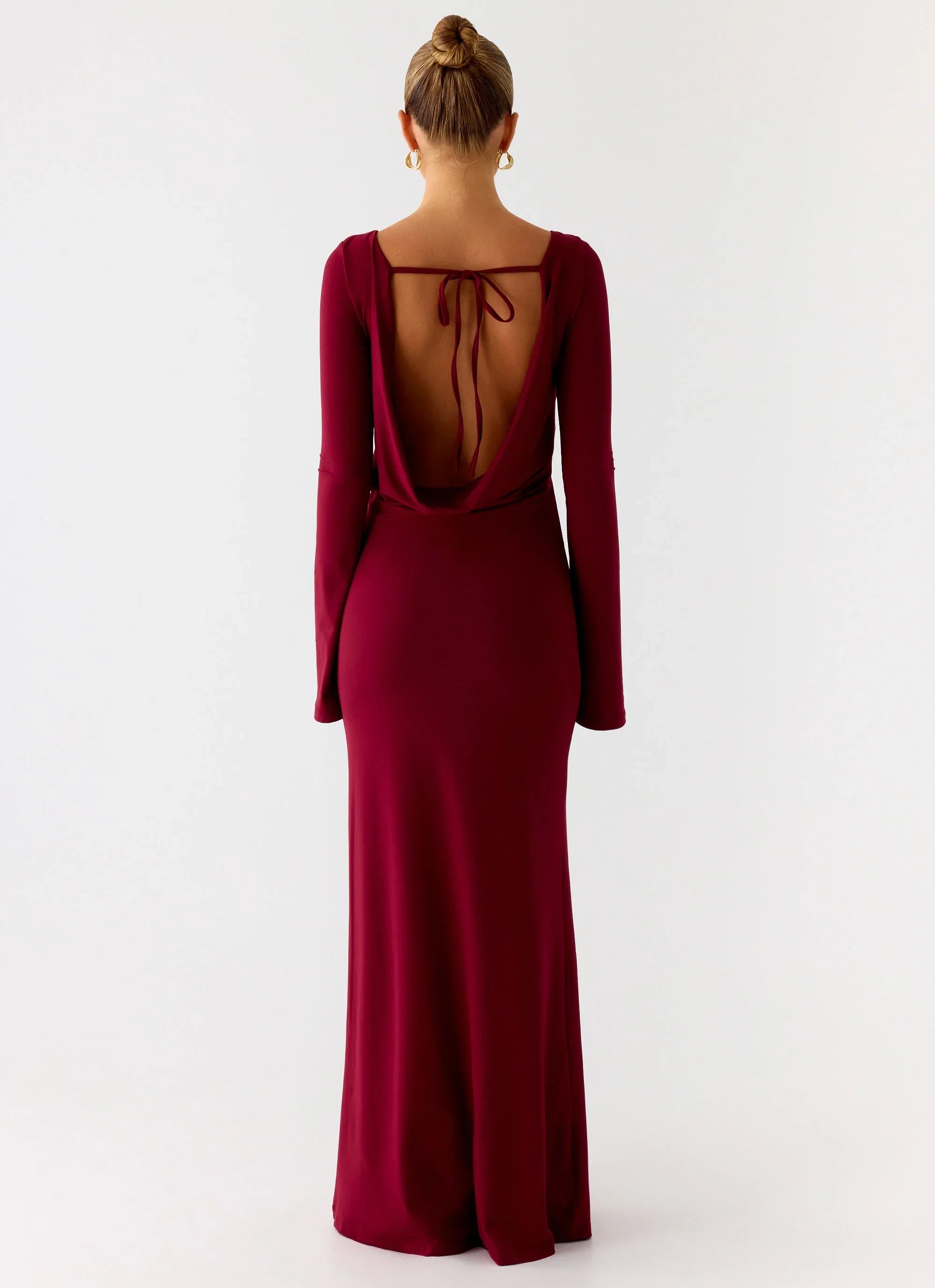 Elmont Long Sleeve Maxi Dress Dark Cherry