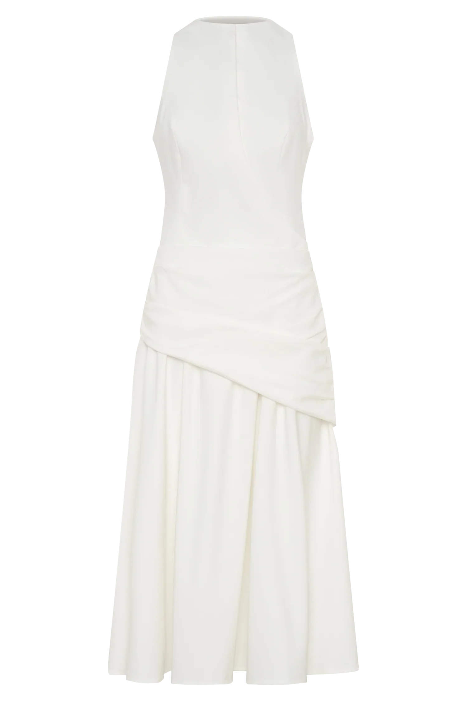 Emily Wrapped Waist Midi Dress White