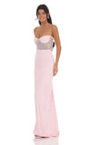 Sequin Cutout Maxi Dress in Pink