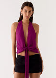Right Back Halter Top Maroon