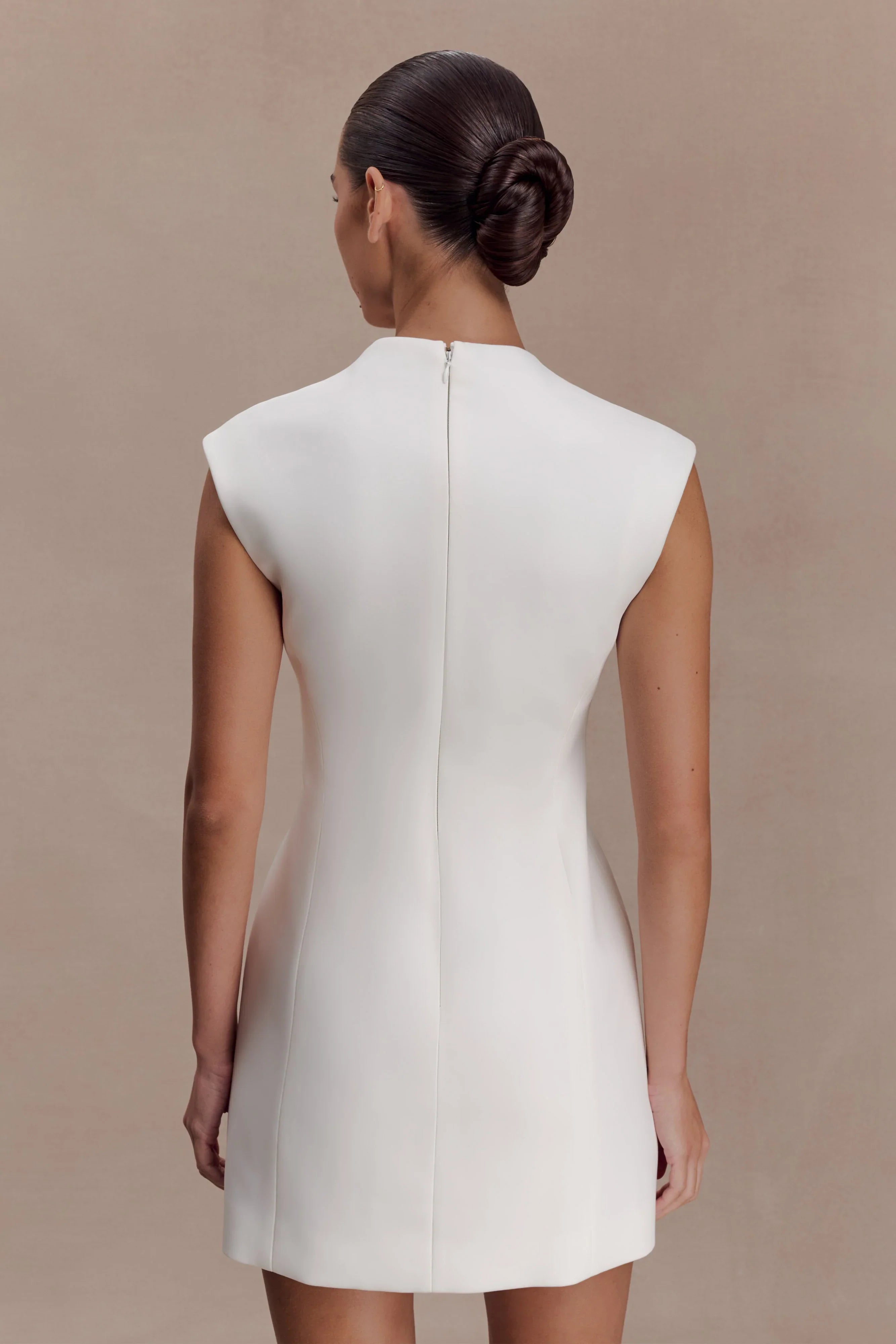 Victoria Cut Out Suiting Mini Dress Ivory