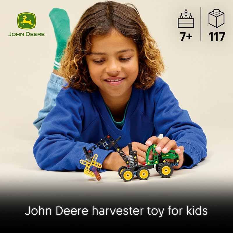 LEGO Technic John Deere 1470H Wheeled Harvester Building Toy for Kids Heavy Vehicle Playset W Realistic Suspension Steering STEM Toy for Boys Girls Ages 7 Gift Idea for Birthdays 42218