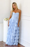 Georgie Blue Ruffle Maxi Dress PRE ORDER