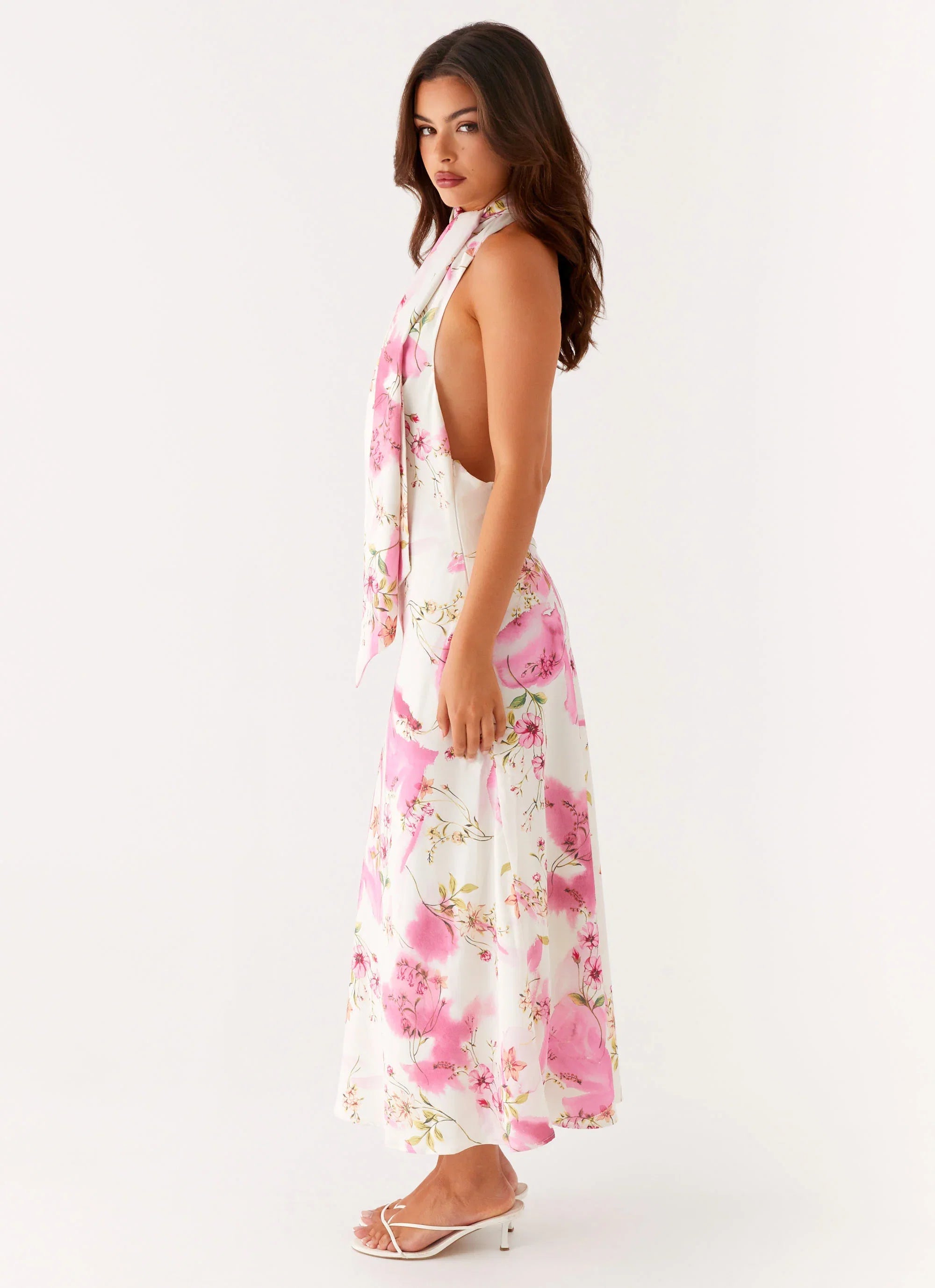 Jensen Midi Dress Ivory Floral Print