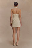 Ebony Embroidered Denim Mini Dress Cream