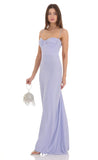 Ruched Maxi Dress in Blue