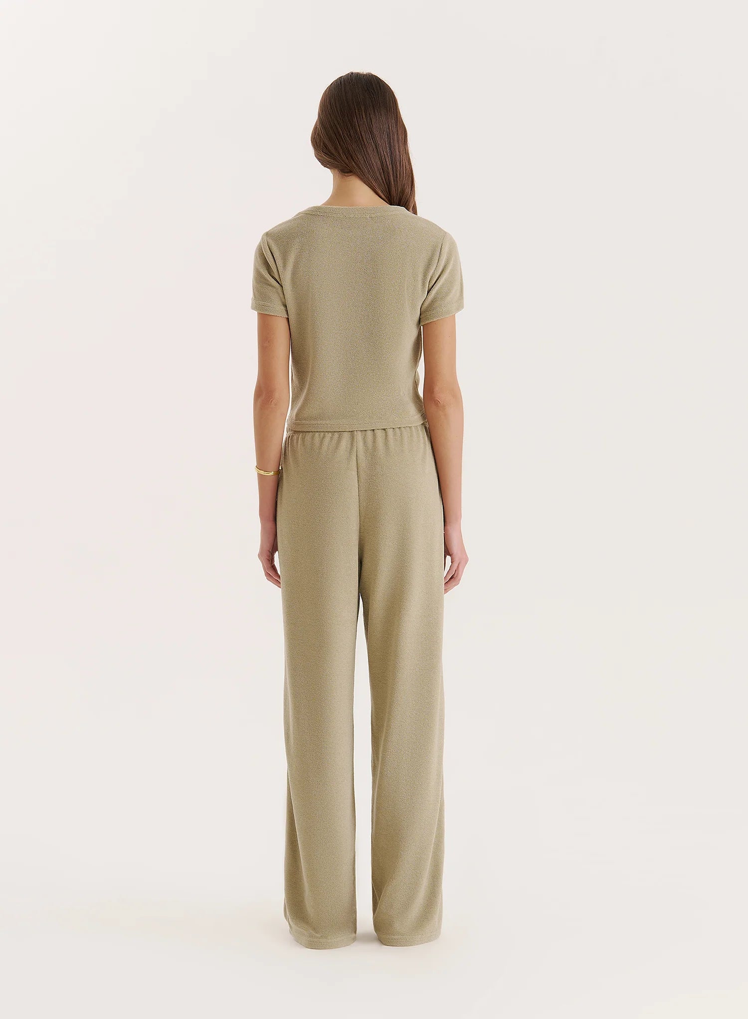 Green Towelling Short Sleeve Top