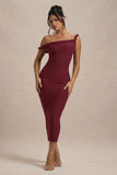 Salome Berry Twisted Asymmetric Midi Dress