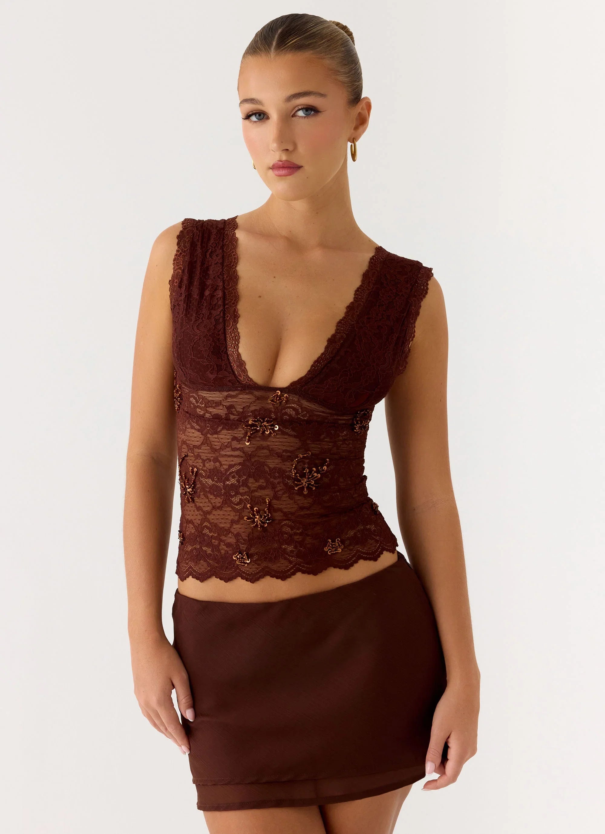 Sommers Lace Top Chocolate