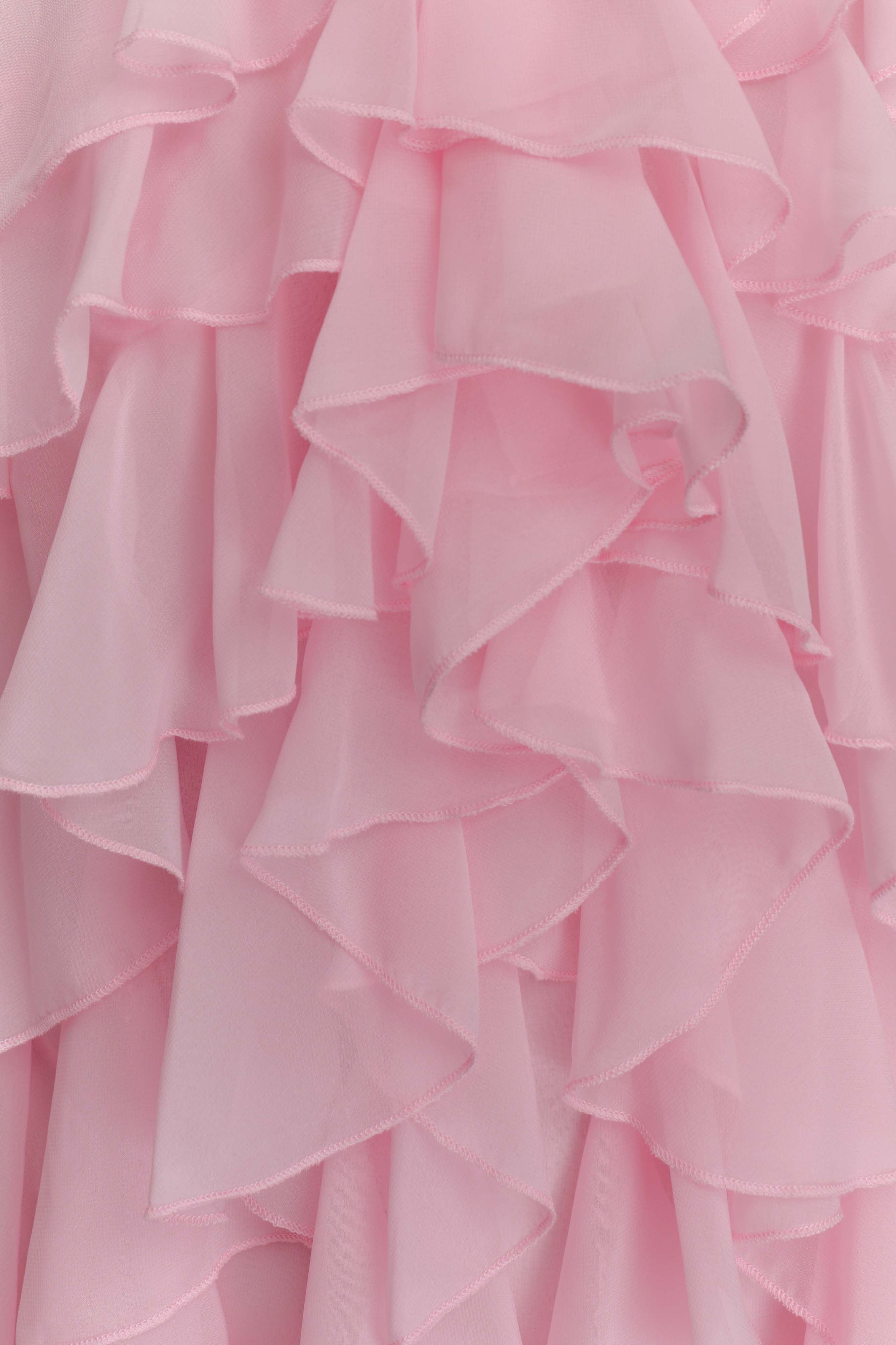 Marigold Ruffle Halter Mini Dress Powder Pink