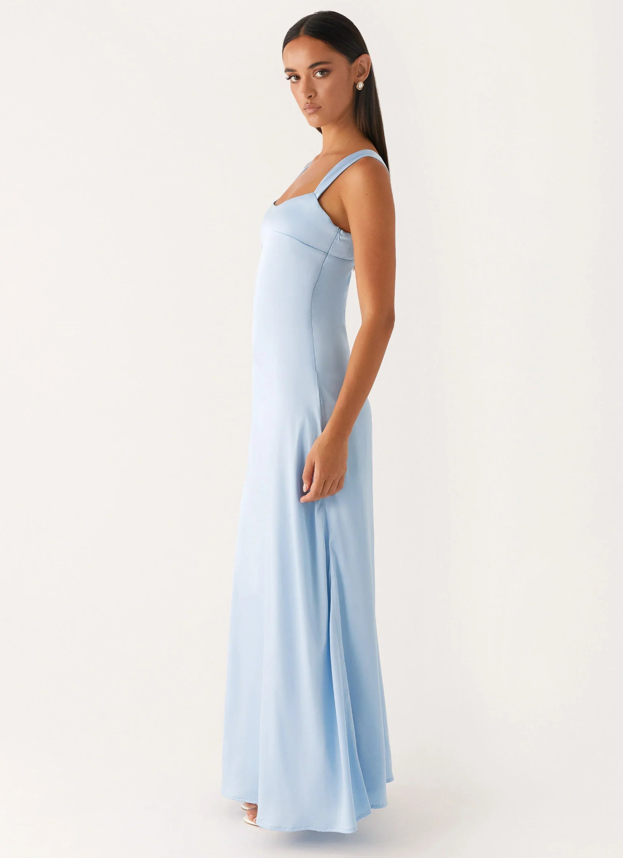 Odette Satin Maxi Dress Blue