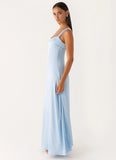 Odette Satin Maxi Dress Blue