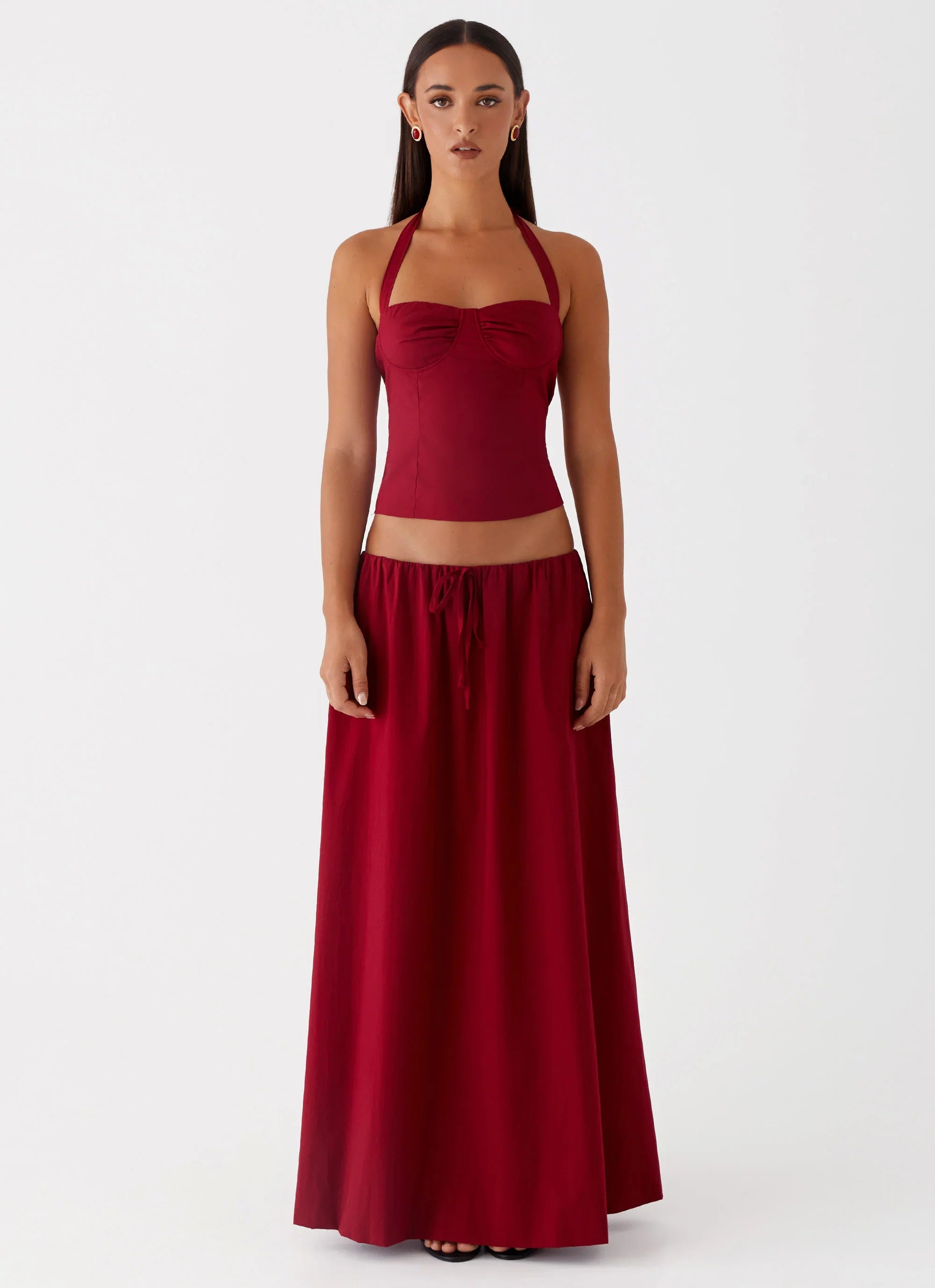 Cheryl Maxi Skirt Cherry Red