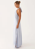 Golden Child Linen Maxi Dress Blue