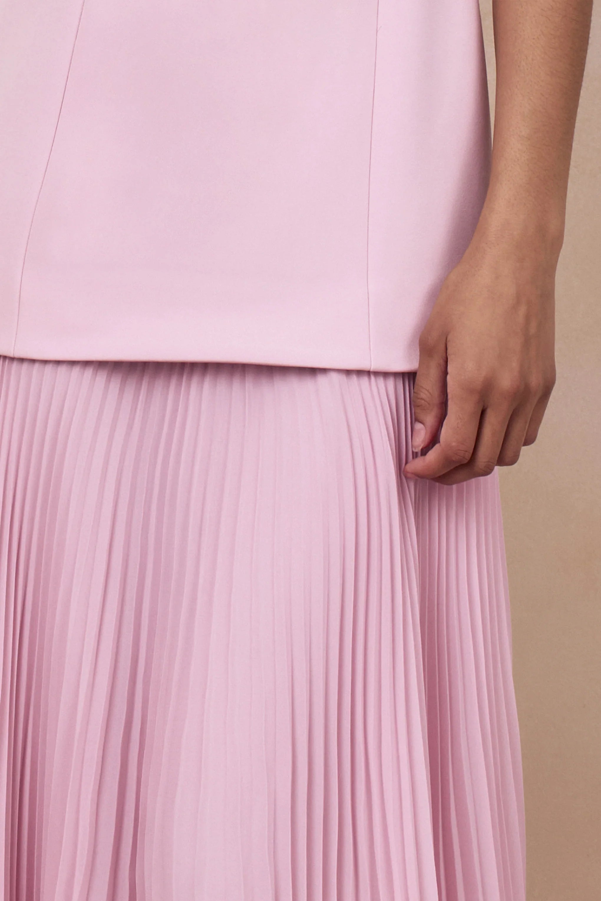 Hadley Light Pink Boat Neck Maxi Dress With Drop Waist