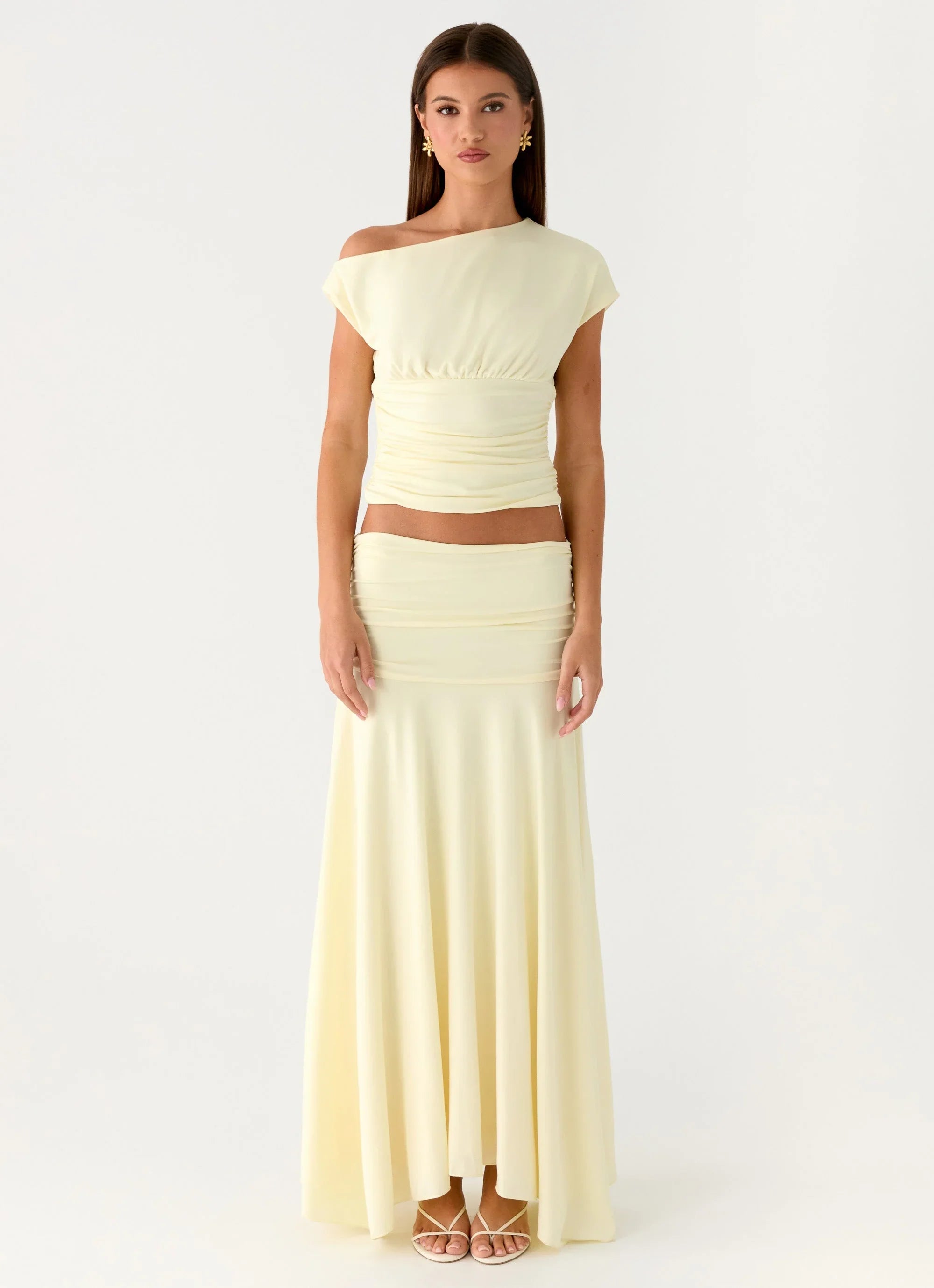 Liana Asymmetrical Top Yellow