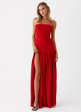 Eden Strapless Maxi Dress Red