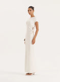 Off White Jersey Cut Out Maxi Dress