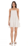 Dotted Shift Dress in White