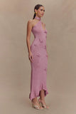 Celestino Floral Metallic Knit Maxi Dress Pink