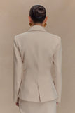 Max Cinched Waist Blazer Ivory Stone