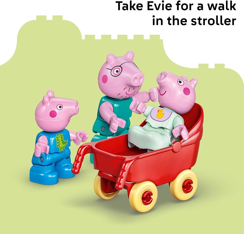 LEGO DUPLO Peppa Pig Family House Building Toy for Toddlers Ages 2 Sensory Toy for Girls Boys W 5 Figures Birthday Gifts for Kids 10467