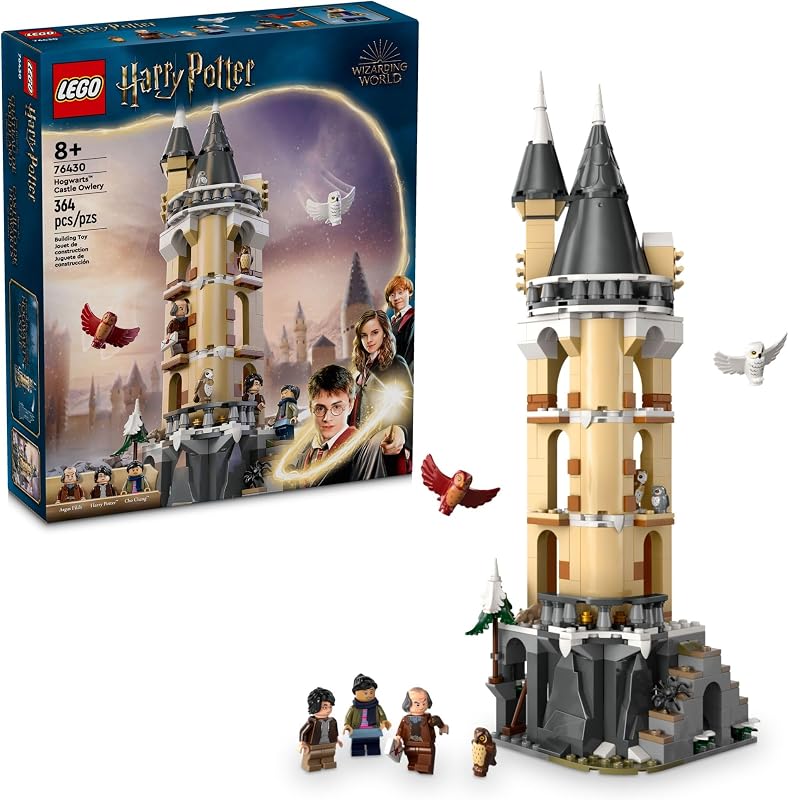 LEGO Harry Potter Hogwarts Castle Owlery Toy Wizarding World Fantasy Toy for Girls and Boys Harry Potter Castle Playset with 3 Characters Birthday Gift Idea for Kids Ages 8 and Up 76430